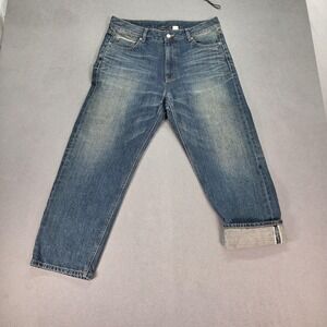 Uniform Bridge Jeans Mens Blue Selvedge Baggy Denim Straight Zip Fly Fits 32x26